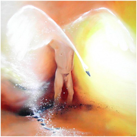 "Hamsa" huile (80x80cm)  (n°h19)  :  640 €